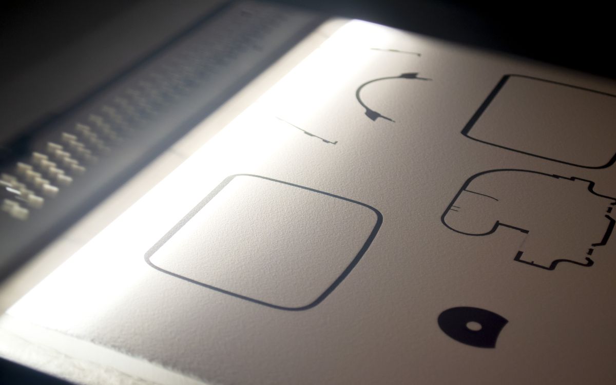 Component breakdown of Prototype's placeholder blocks, text frames, and image placeholder patterns